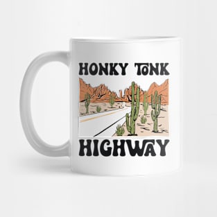 Vintage Honky Tonk Highway Southern Western Mug